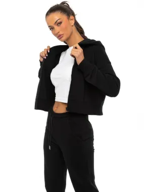 Enzo | Womens Cropped Zipped Hoodie Marketing