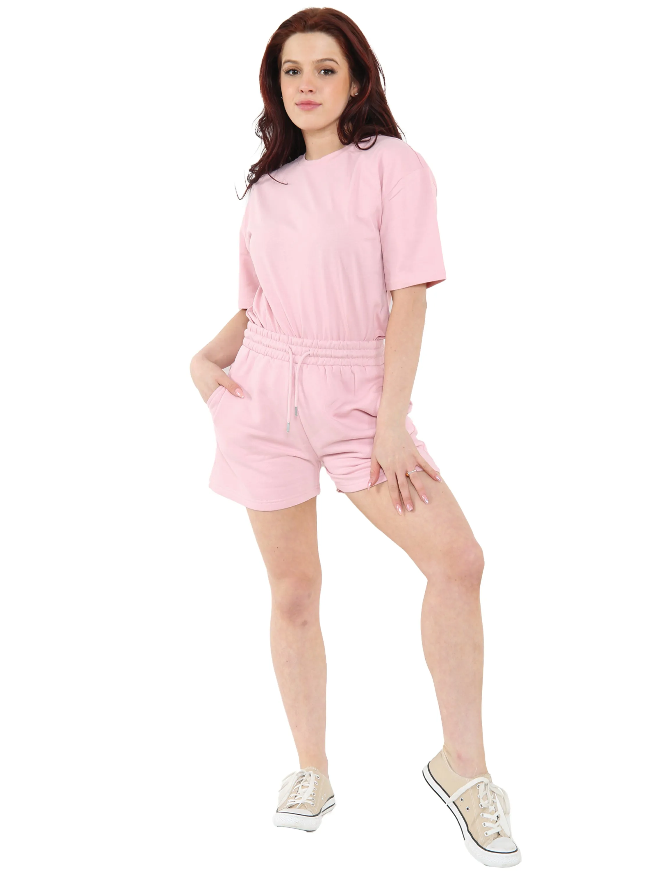design Enzo | Womens Oversized T-Shirt Tracksuit With Shorts