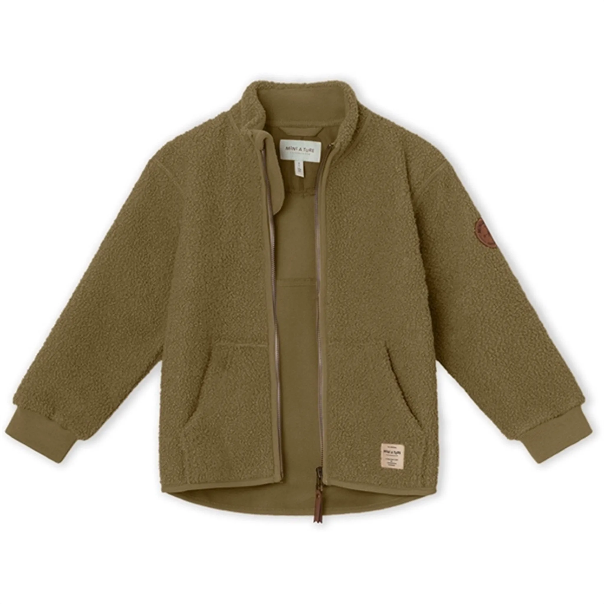 MINI A TURE Saleh Teddy Fleece Jacket Capers Green Fall Ready