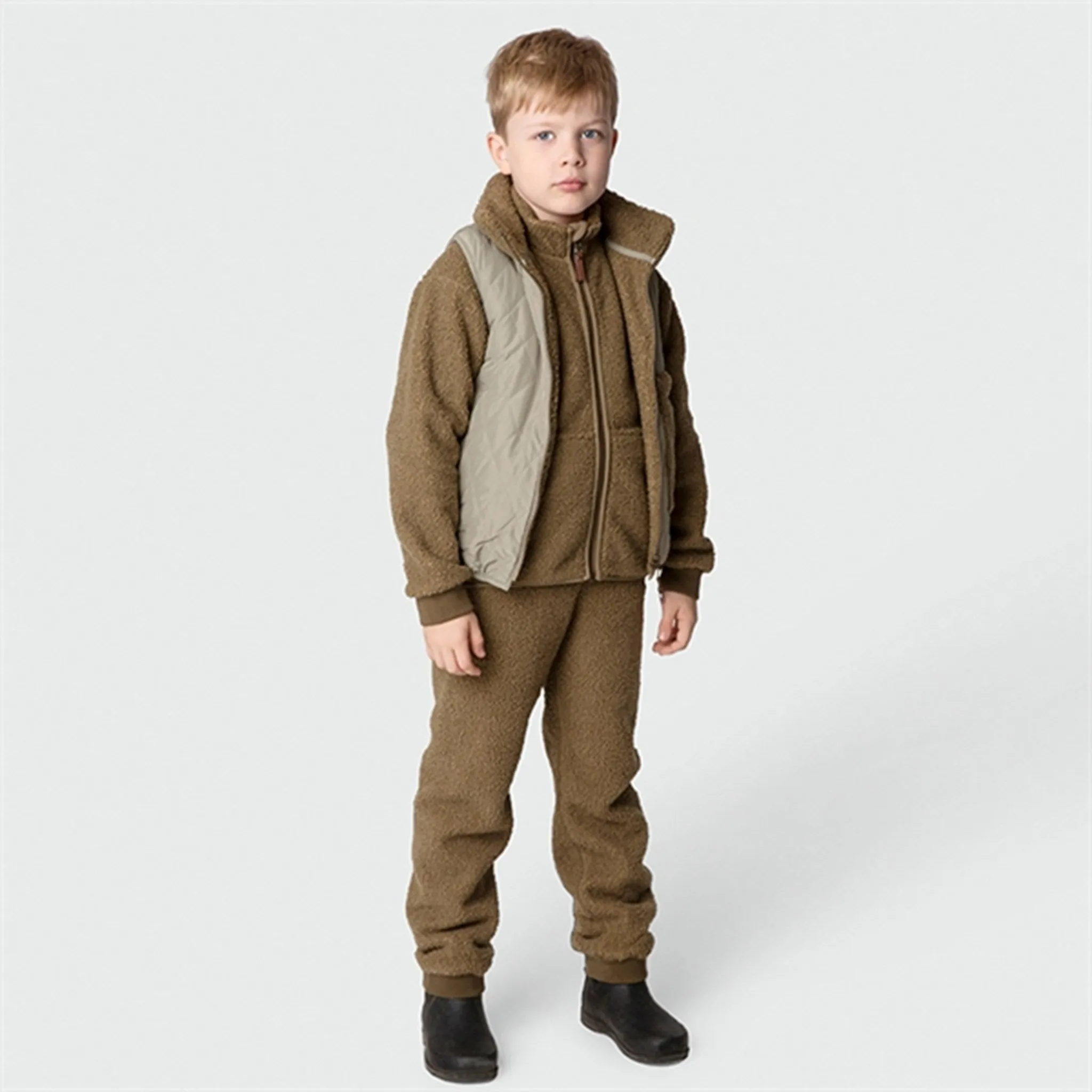 MINI A TURE Saleh Teddy Fleece Jacket Capers Green Everyday Comfort