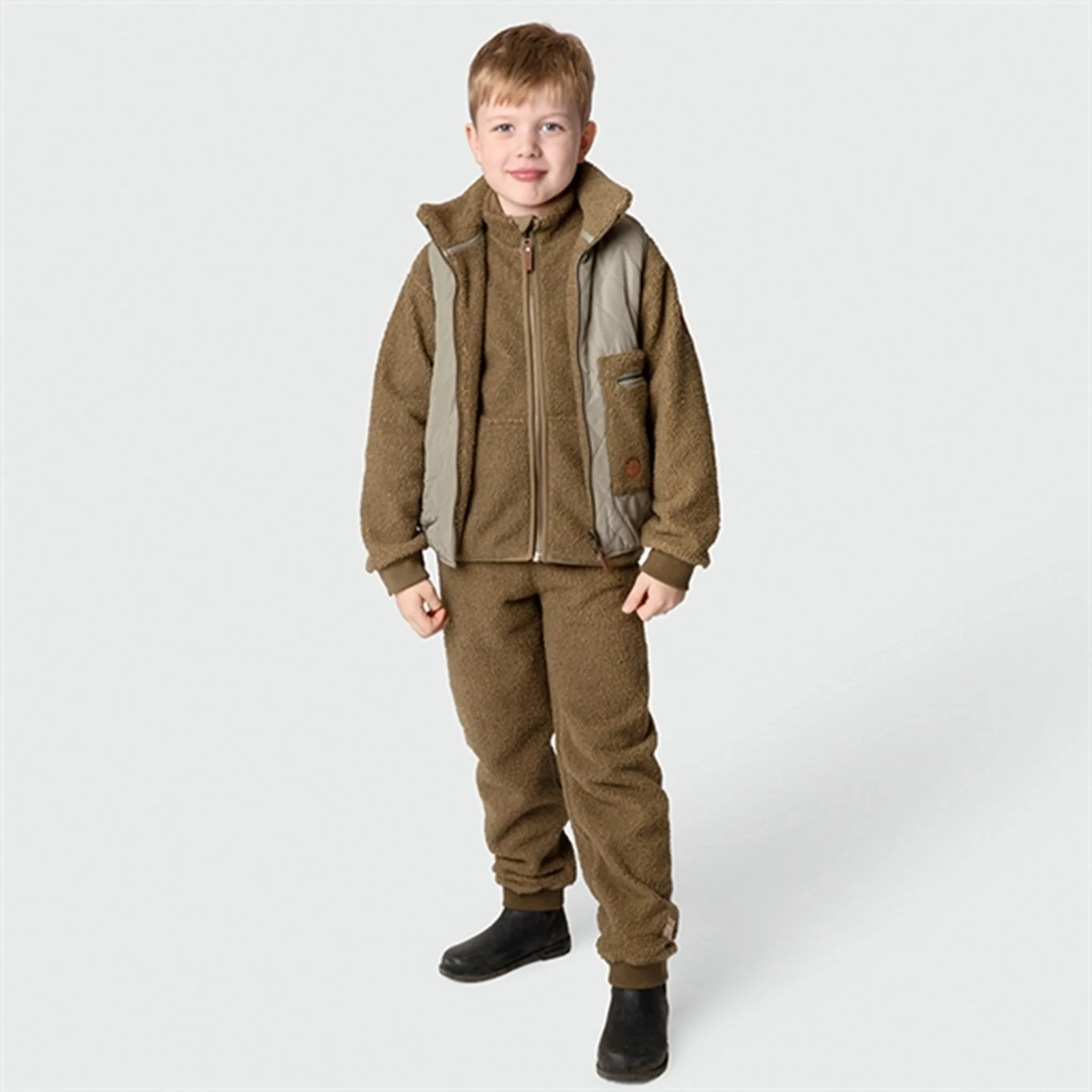 MINI A TURE Saleh Teddy Fleece Jacket Capers Green Urban Daywear Urban Look