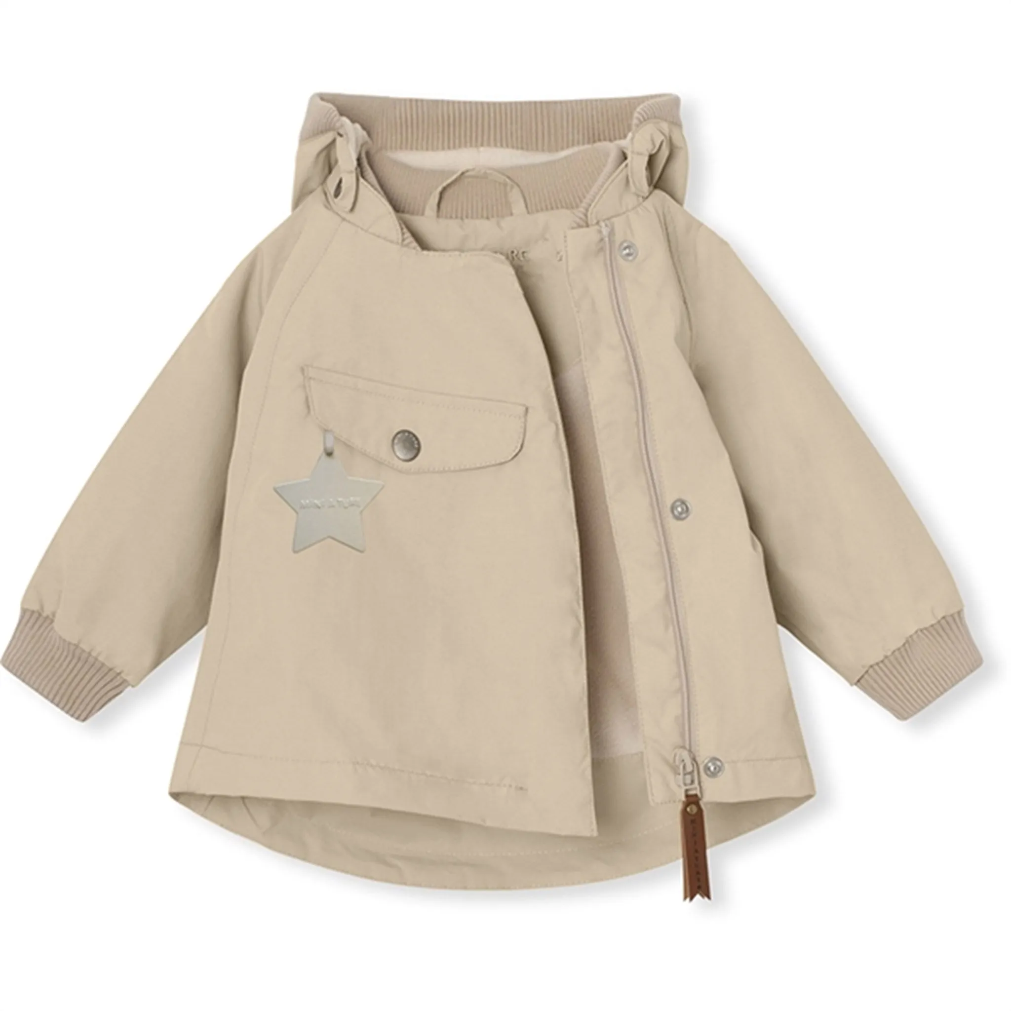 MINI A TURE WAI Spring Jacket w/Fleece Lining Sesame High-Tech Fabric