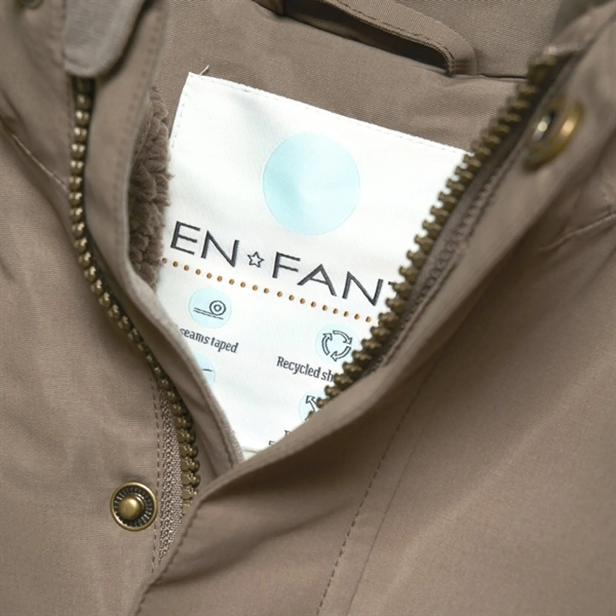 En Fant Snow Suit m. Faux Fur Chocolate Chip Matte-Lining