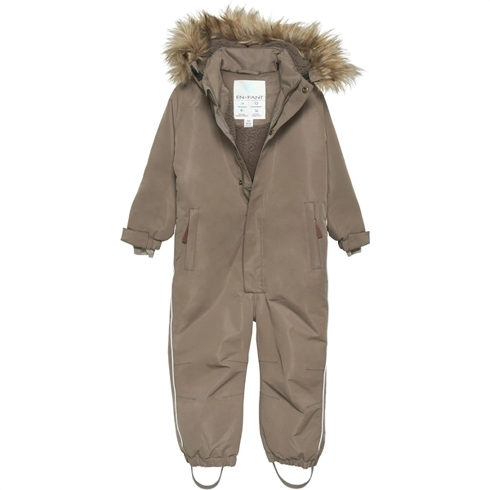Keyhole-Back En Fant Snow Suit m. Faux Fur Chocolate Chip