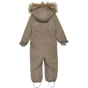 Hidden-Pocket High-Fashion En Fant Snow Suit m. Faux Fur Chocolate Chip