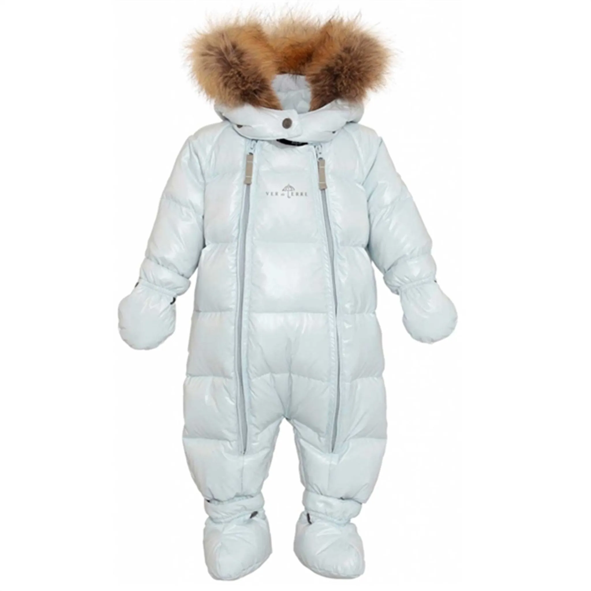 Bohemian-Style Sporty-Look Ver de Terre Featherlight Baby Flyverdragt m. Pels Baby Blue