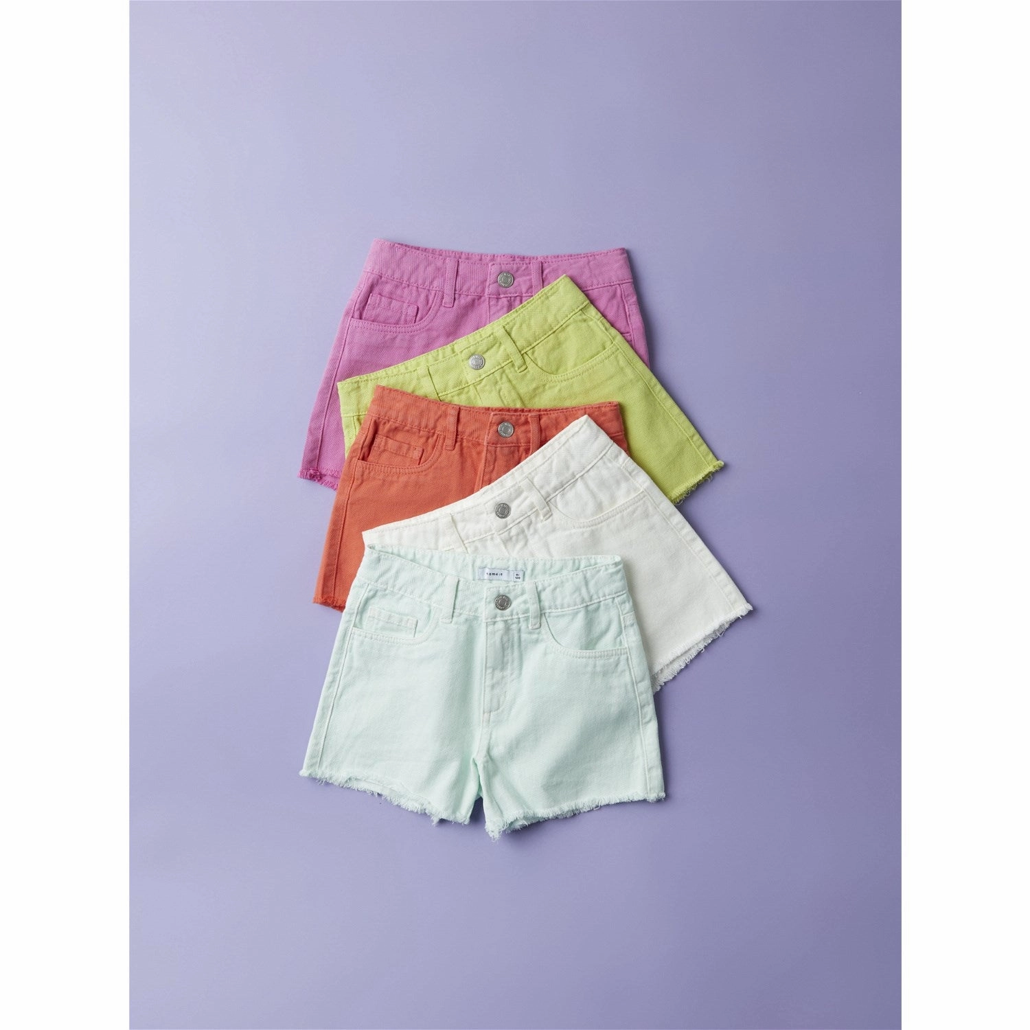Name It Raspberry Rose Rose Mom Twill Shorts Flexible Waistband