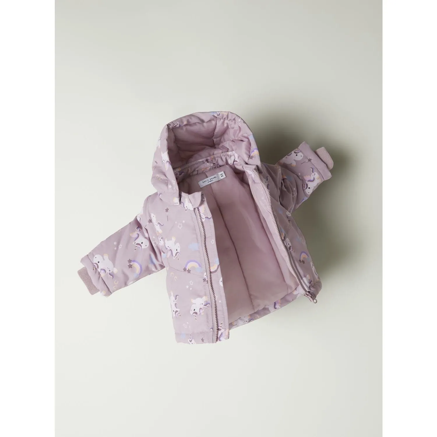 Name It Mauve Shadows Unicorn Maxi Jacket AOP Thermal Lining Cozy Design