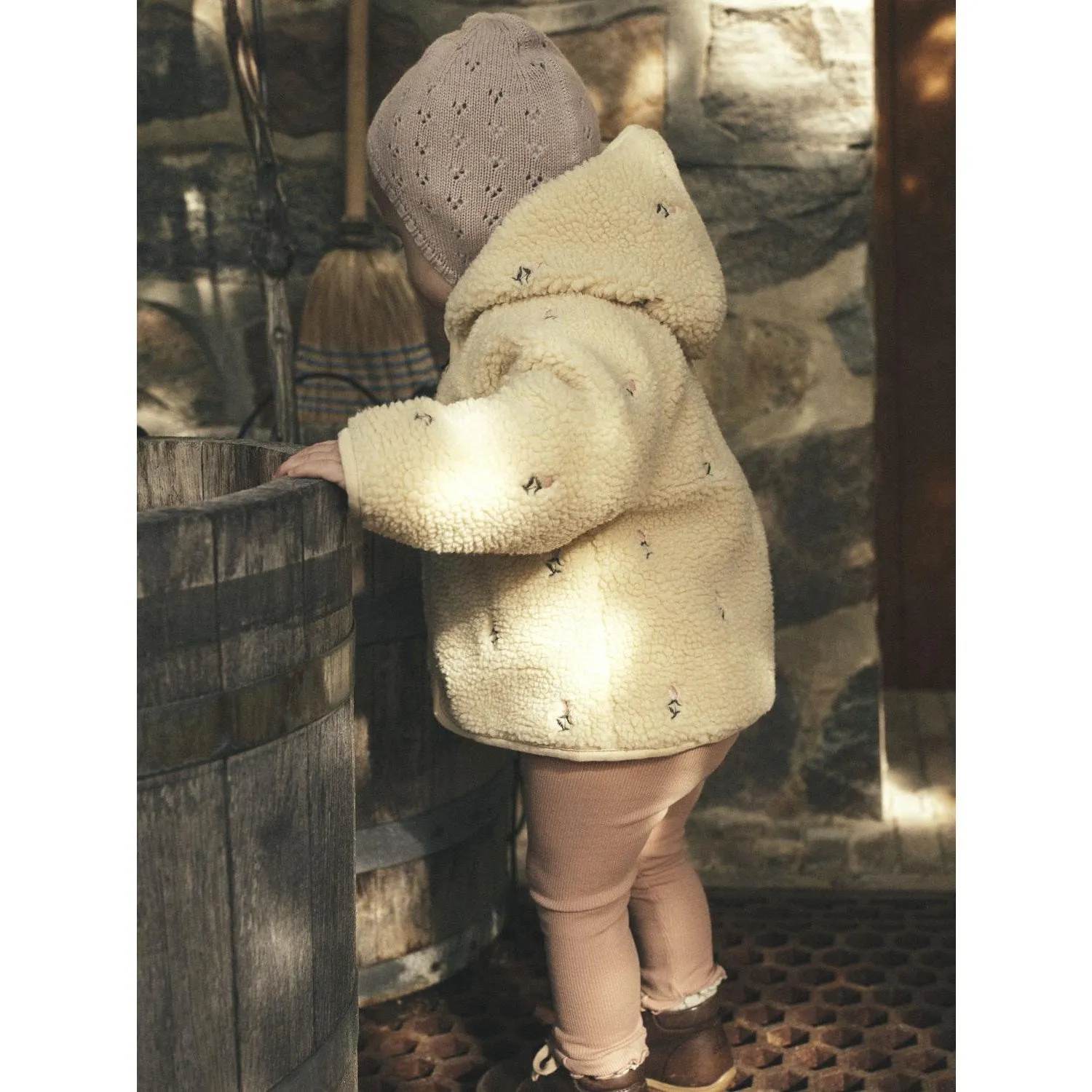 Winter Layers Efficient Protection Lil'Atelier Bleached Sand Nalo Loose Sherpa Jacket