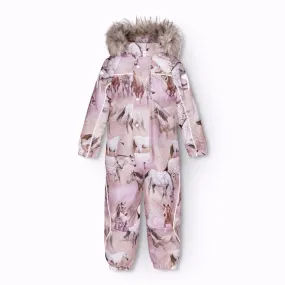 Molo Dreamy Horses Polaris Fur Snowsuit Lightweight Climate-Adaptive