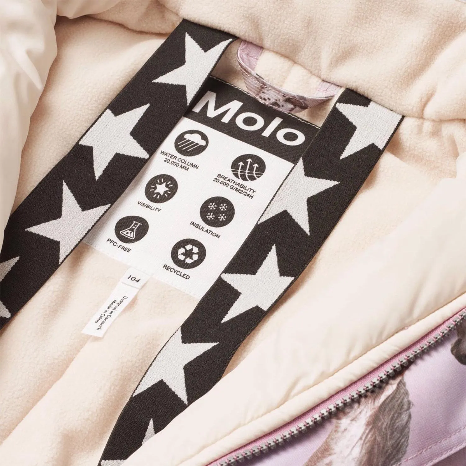 Capsule-Wardrobe Hook-And-Eye Molo Dreamy Horses Polaris Fur Snowsuit