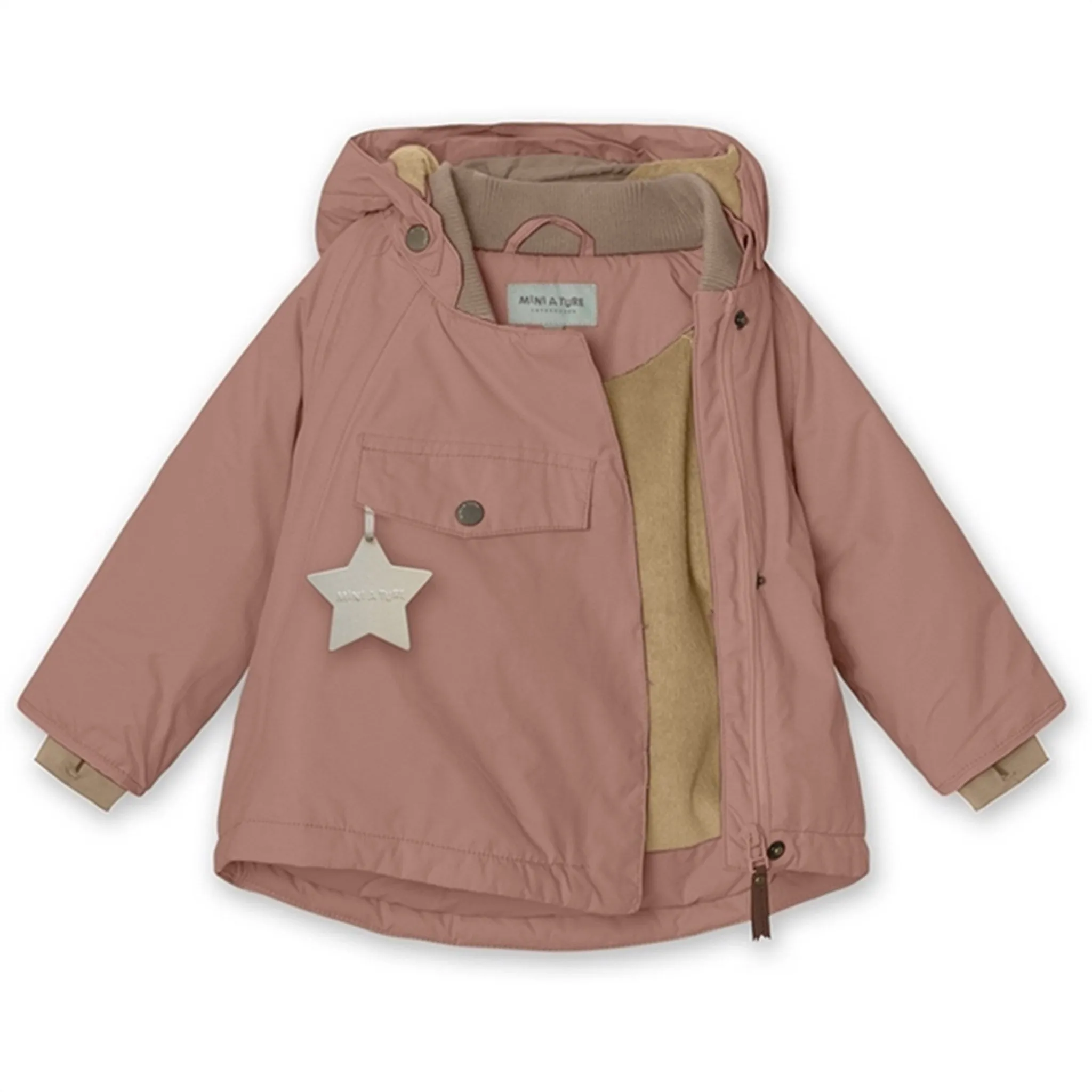 HemLock Adjustment System Double layer fabric MINI A TURE Wang Fleece Winter Jacket Wood Rose