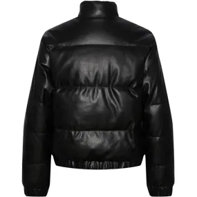 Boxy-Style Pieces Kids Black Jevi Short Padded PU Jacket