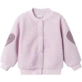 Name It Winsome Orchid Sandy Regular Teddy Cardigan Double Stitched Edging