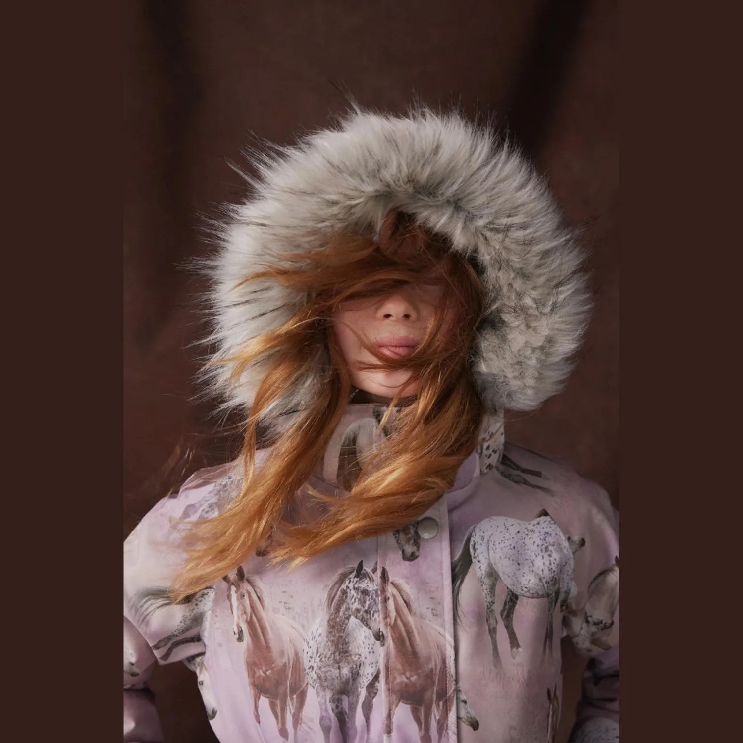 Molo Dreamy Horses Cathy Fur Jacket Evolve suitable for dance parties