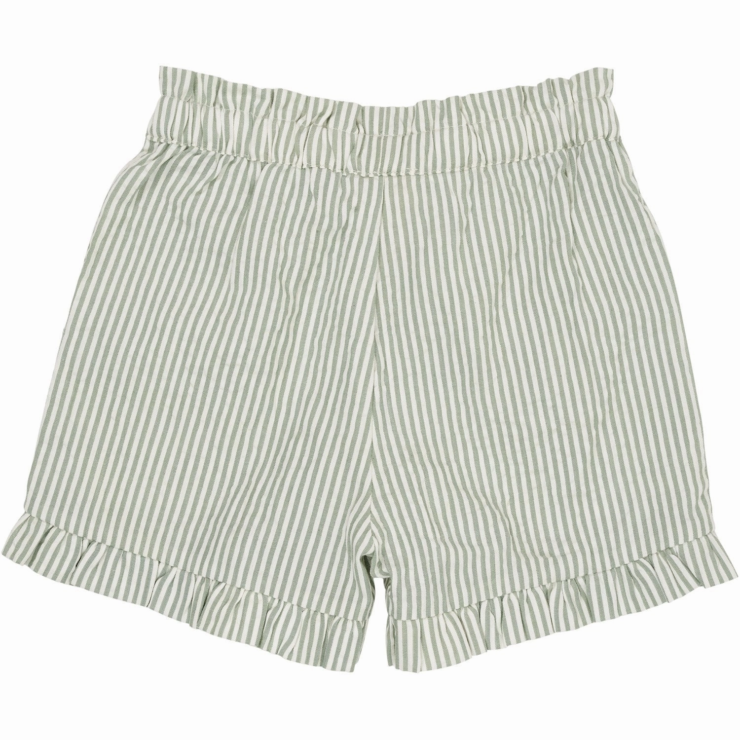 Neutral Tones Gothic style COPENHAGEN COLORS Green W Cream Stripe Seersucker Girly Shorts