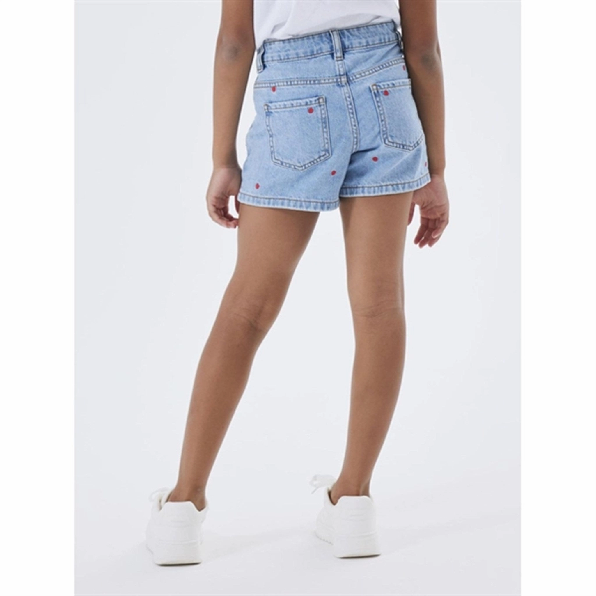 Name it Light Blue Denim Heart Bella Denim Shorts Noos Underwear Four Way Stretch