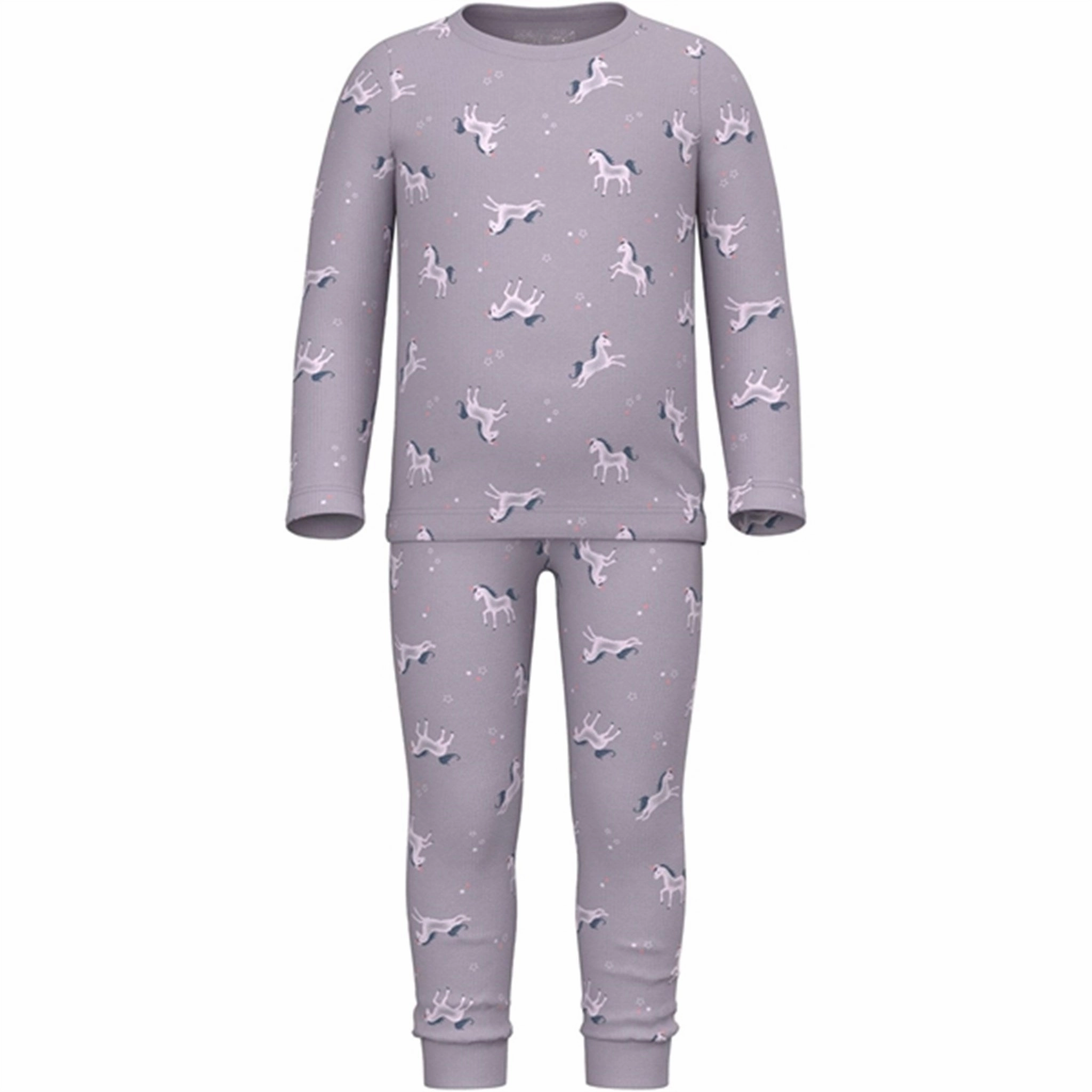 Textured Ribbed Collar Name it Lavender Aura Rib Night Set Unicorn Noos