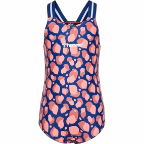 Hummel Navy Peony Zoey Swimsuit Embellished look