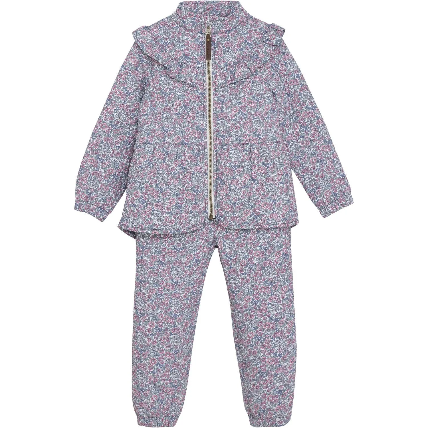 Sporty-Look Silky-Lining En Fant Egret Thermal Set W. Frills, AOP