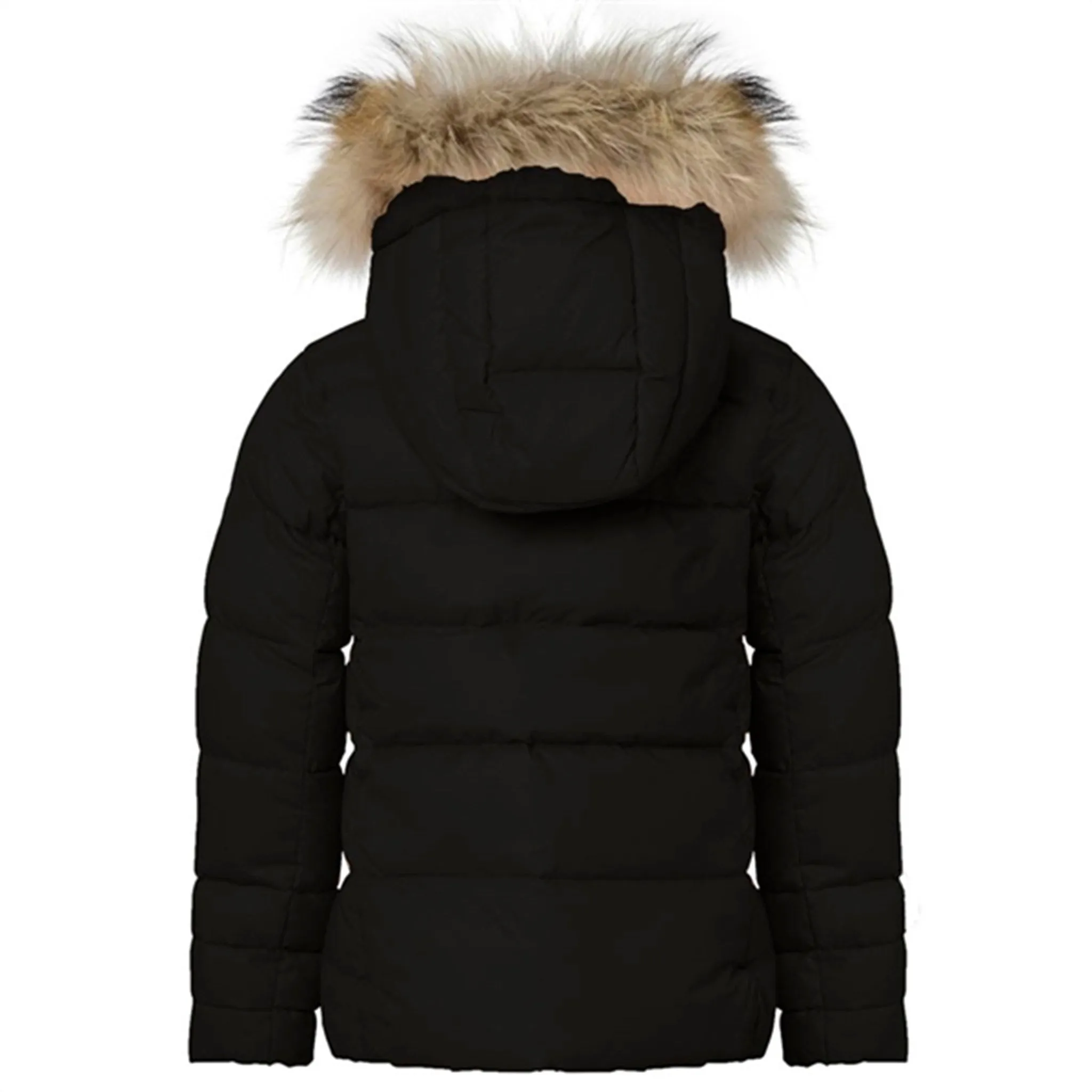 Summer-Season Satin-Finish Ver de Terre Featherlight Girls Jakke m. Pels Black