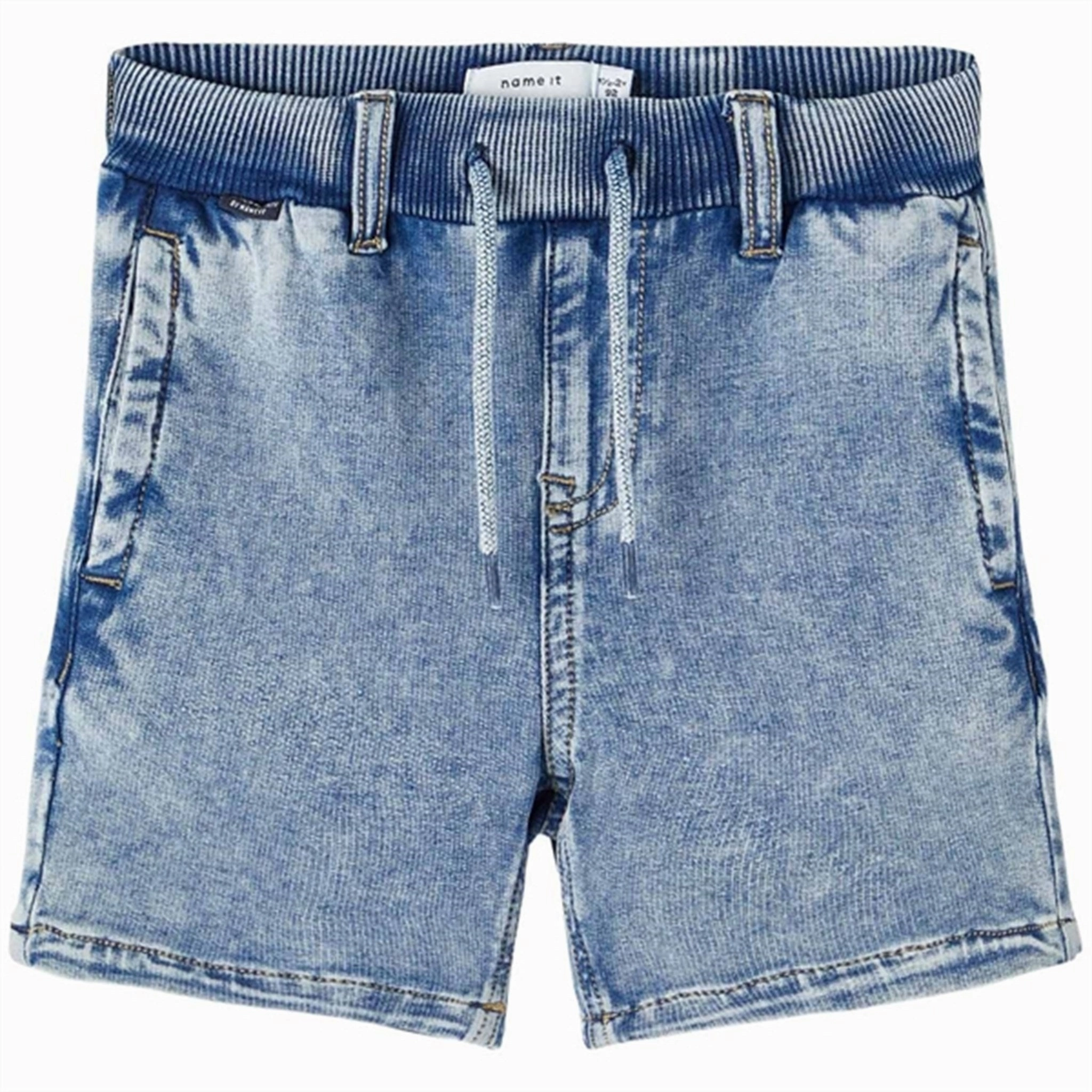 Name it Medium Blue Denim Ryan Jogger Denim Shorts Slip Resistant Inner Grip Unisex Design