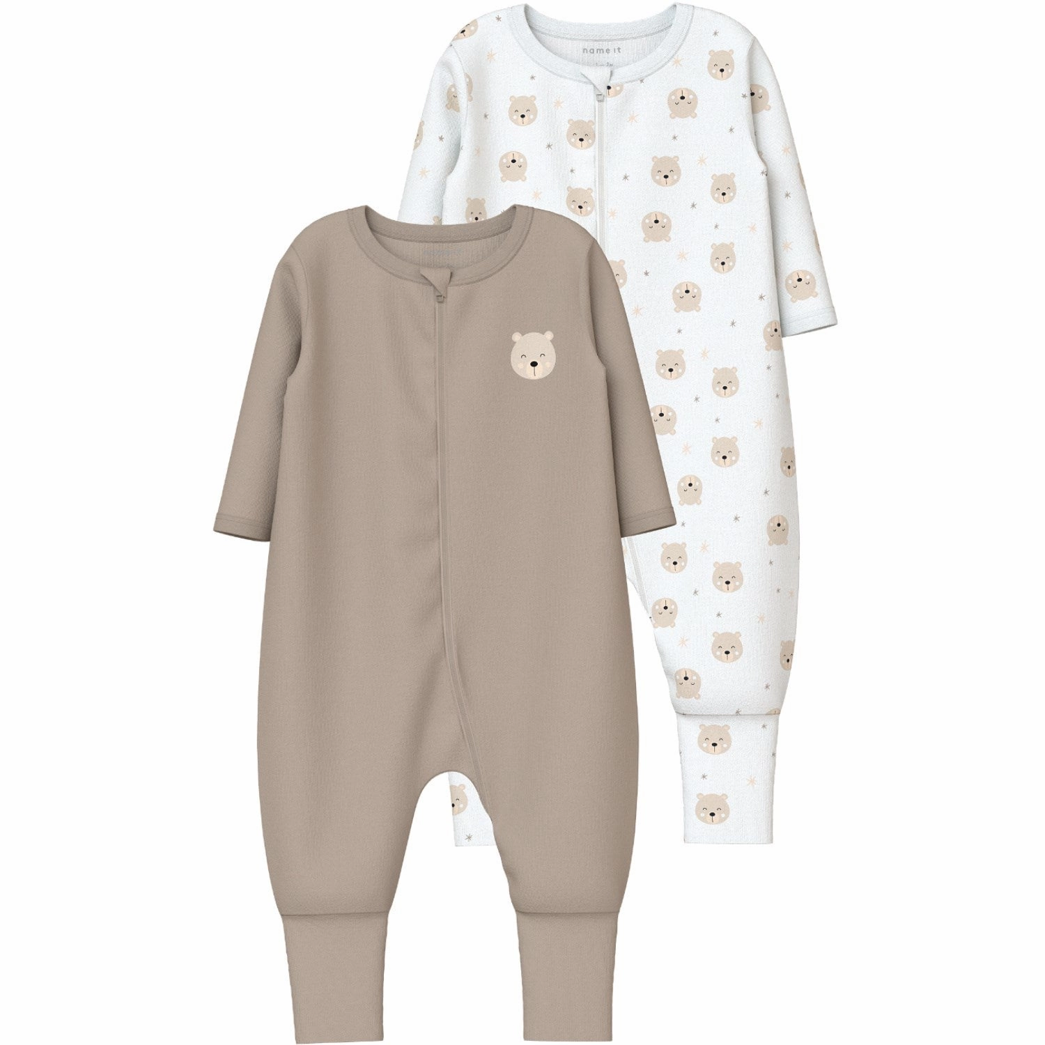 Name It Oxford Tan Nightsuit 2-pack Zip Oxford Bear Noos Hot Singer