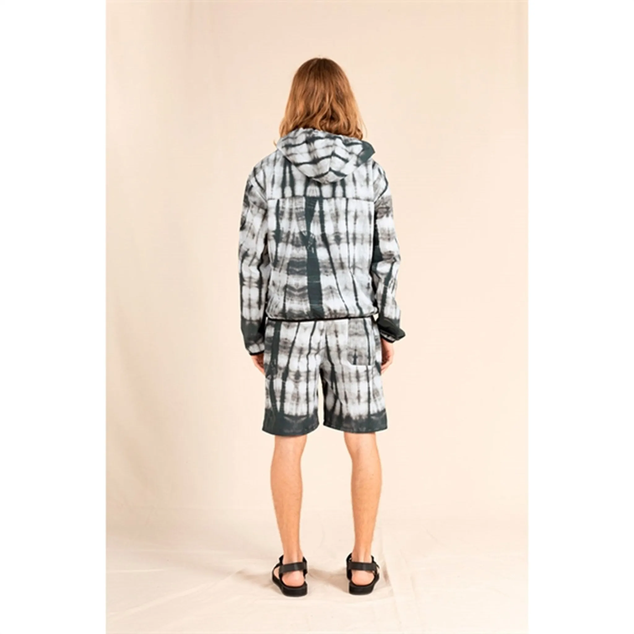 Solid-color Water Resistant Material Finger In The Nose Elly Black Tie & Dye Jacket