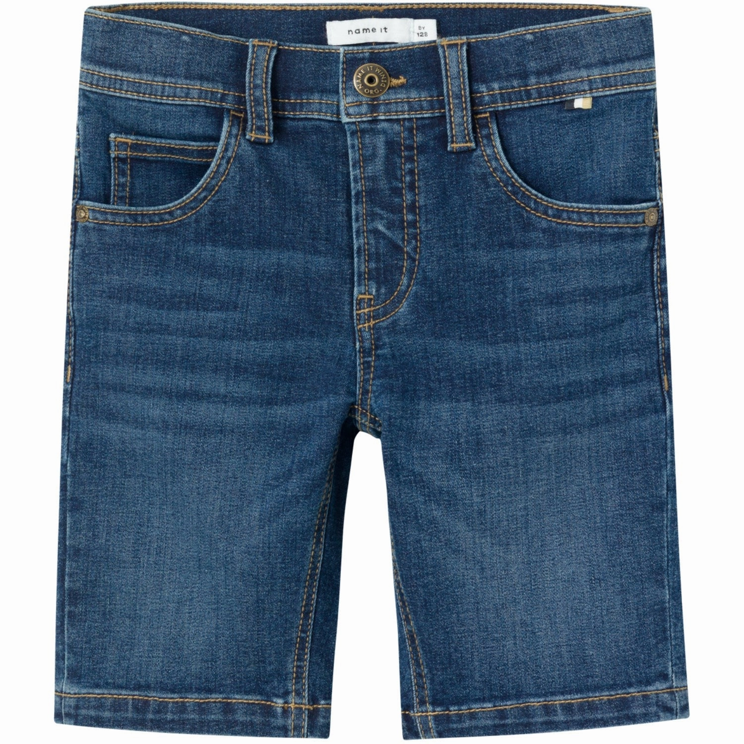 Name It Dark Blue Denim Silas Slim Denim Shorts Low Bulk Construction