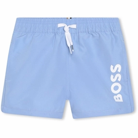 Full Coverage Fit Mold Resistant Fabric Hugo Boss Baby Swim Shorts Pale Blue