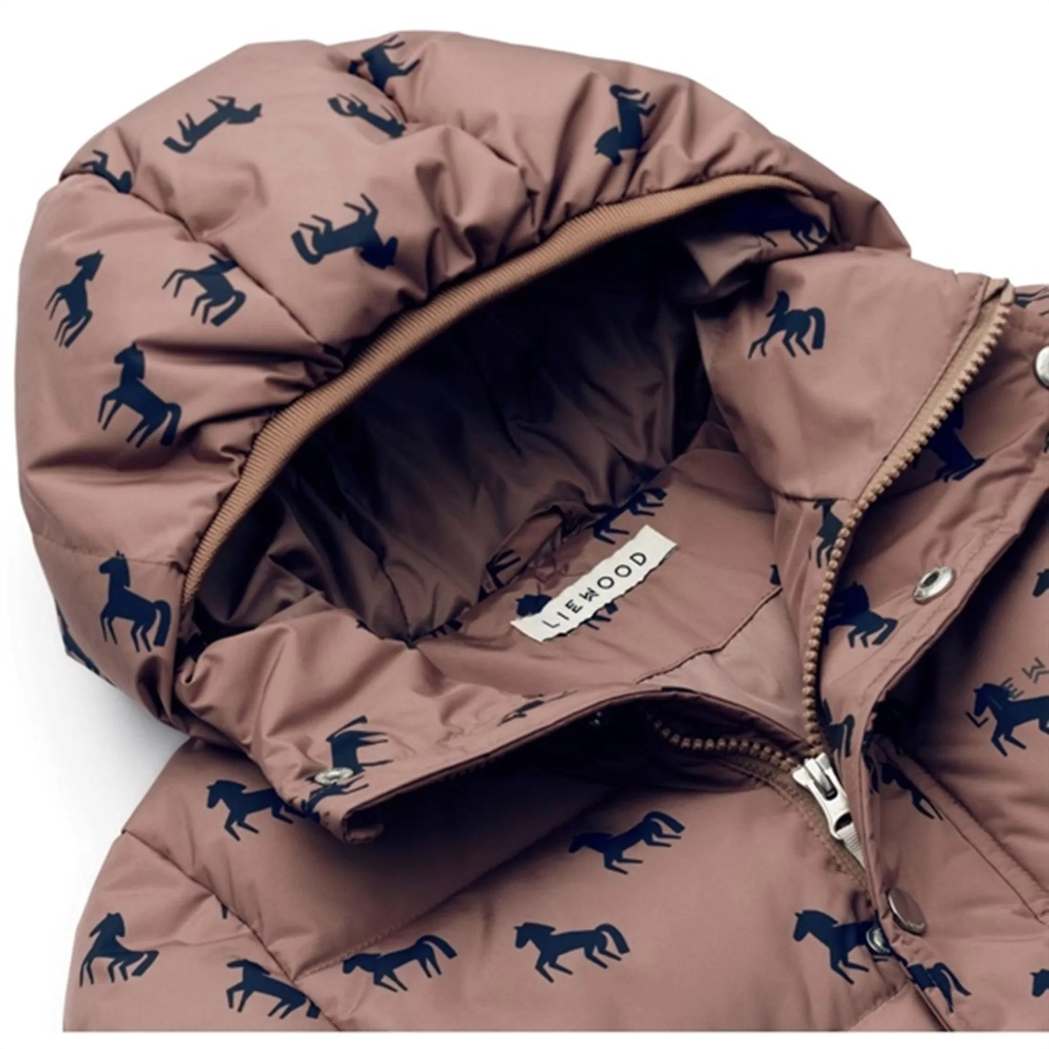 Liewood Palle Puffer Down Jacket Horses / Dark Rosetta Printed-Fabric Geometric-pattern