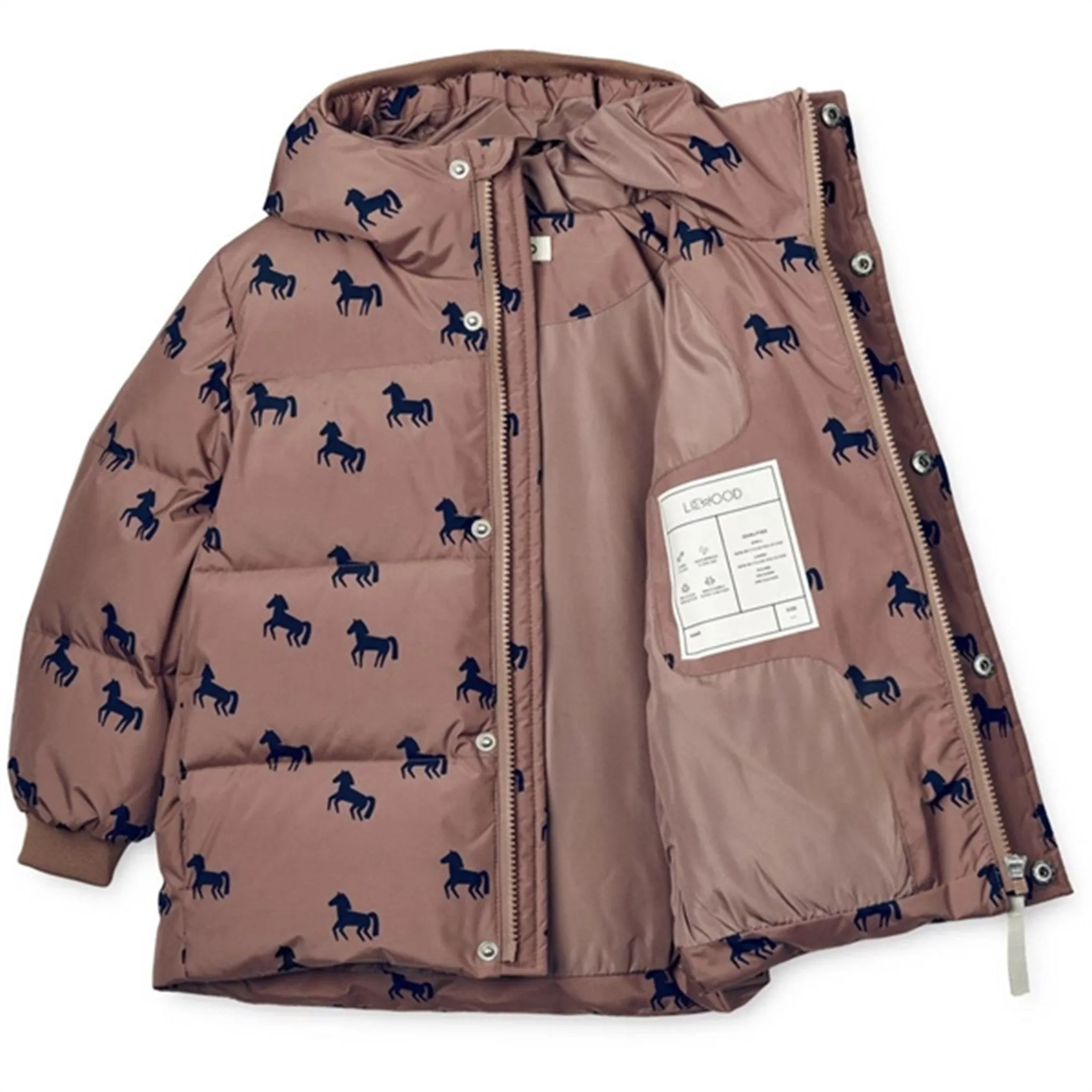 Vintage-Inspired Evening-Wear Liewood Palle Puffer Down Jacket Horses / Dark Rosetta