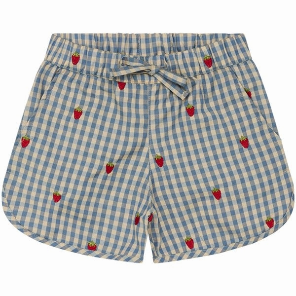 Fl?ss Polly Shorts Berry/Blue Gingham Stretchable Outdoor Activity