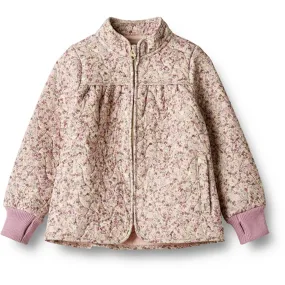 Comfortable weekend wear Quilted-Texture Wheat Thermo Clam Multi Flowers Jacket Thilde