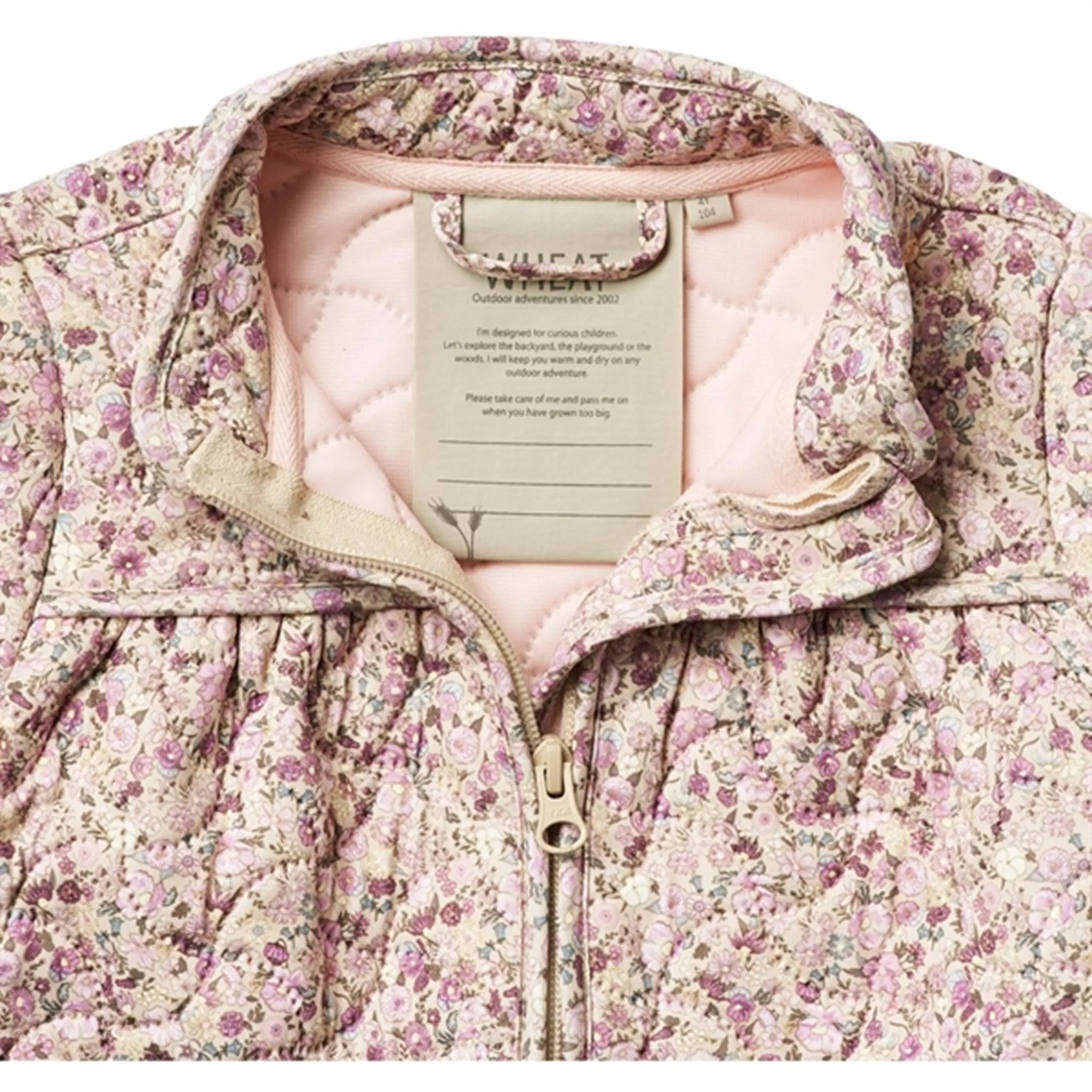 Wheat Thermo Clam Multi Flowers Jacket Thilde Stain-Resistant Thermal-Lined