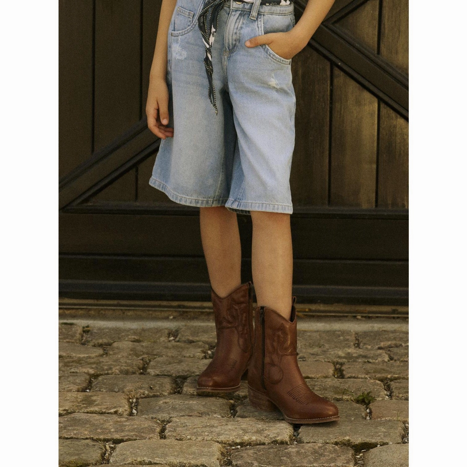 Name It Medium Blue Denim Bella Skater Shorts Biodegradable Material Option