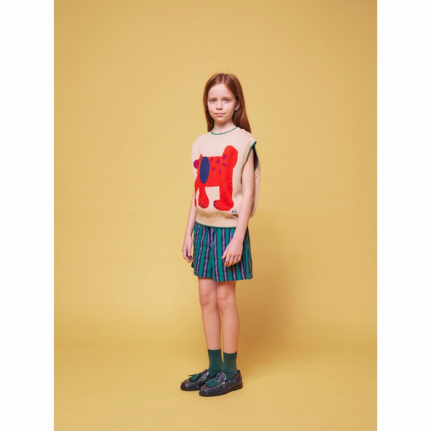 Bobo Choses Dark Green Stripes All Over Bermuda regular size