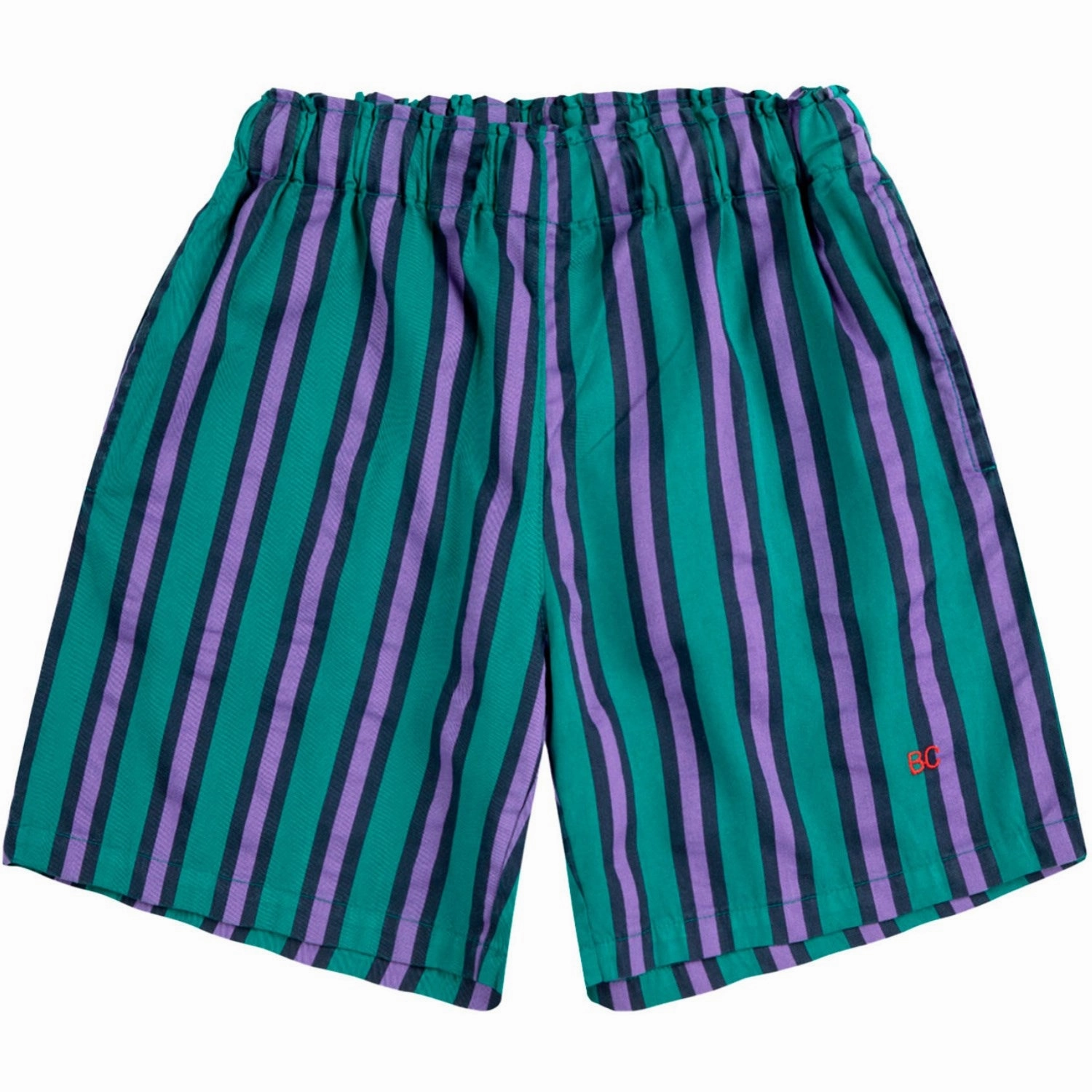 Bobo Choses Dark Green Stripes All Over Bermuda Adaptive Temperature Control