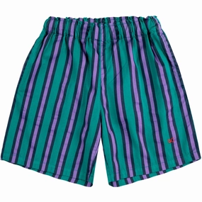 Bobo Choses Dark Green Stripes All Over Bermuda Adaptive Temperature Control