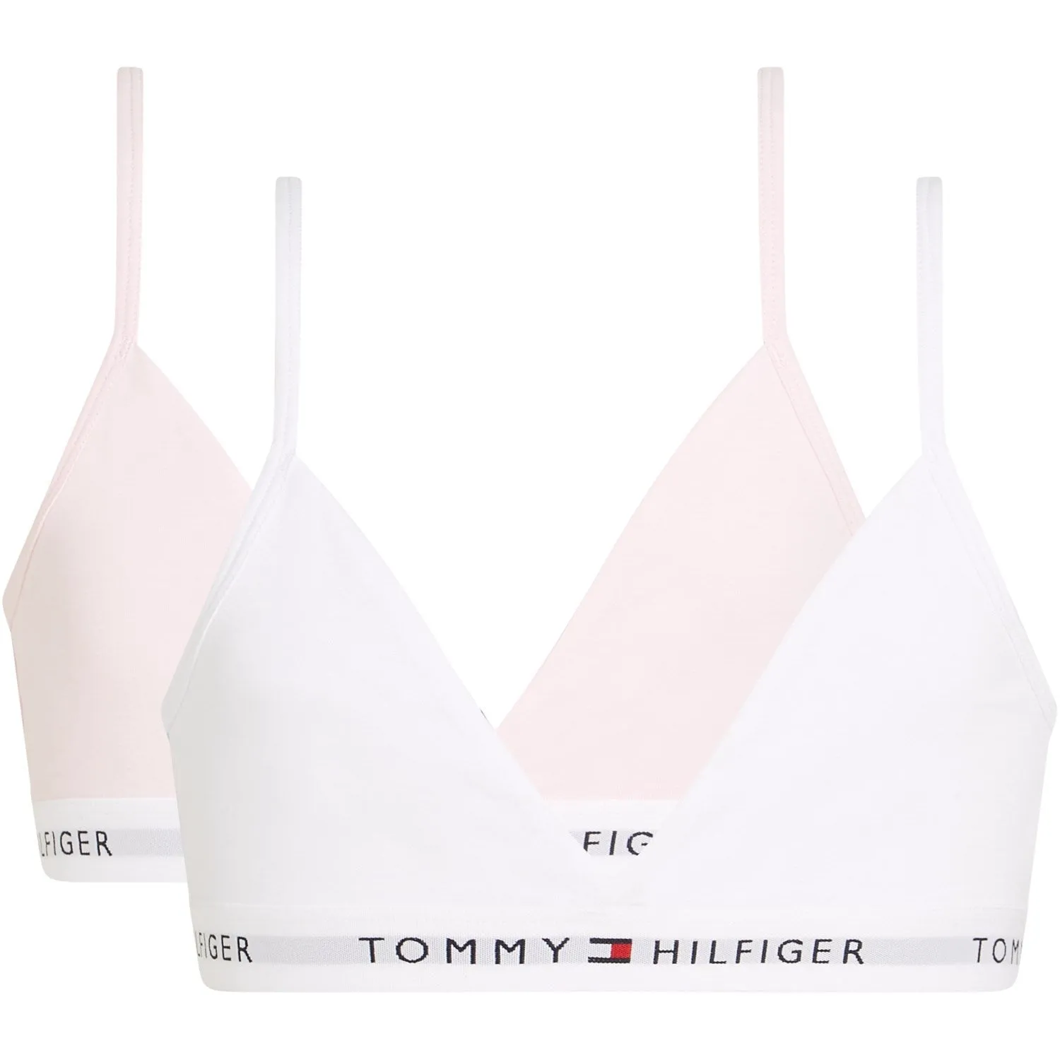 Tommy Hilfiger Light Pink / White 2 Pk Triangle Bralette Compression Fit
