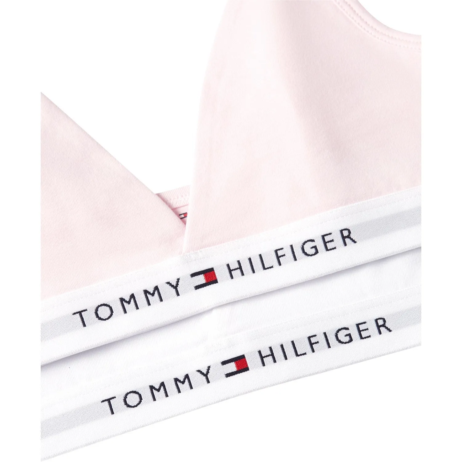 Tommy Hilfiger Light Pink / White 2 Pk Triangle Bralette Adjustable Closure