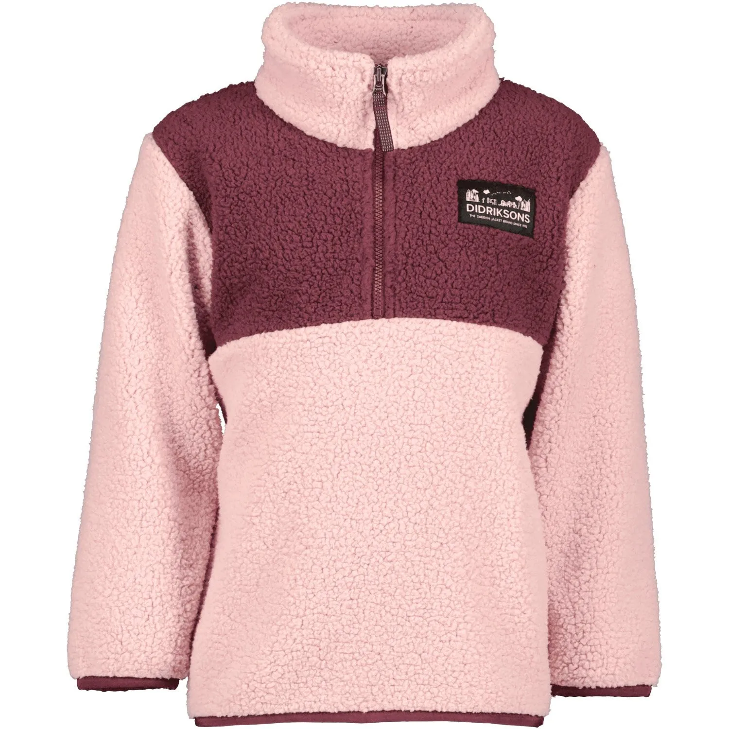 Didriksons Dusty Pink Gosig Kids Halfzip Fleece Jacket Sporty Comfort