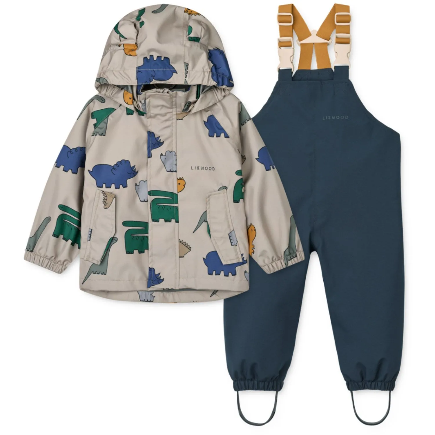 LIEWOOD Dinosaurs / Mist Manu Rainwear Set Timeless Style
