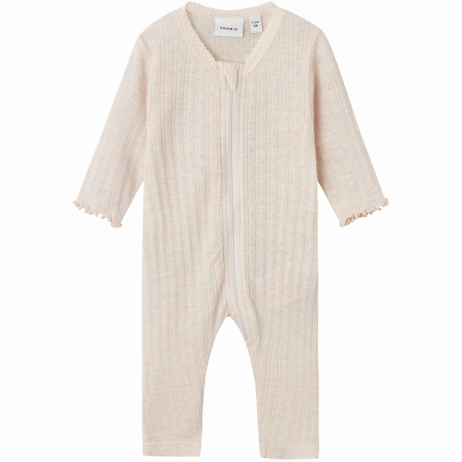 Name It Lilac Ash Wossa Wool/Silk Rib Nightsuit Minimal Loose Yoga Family