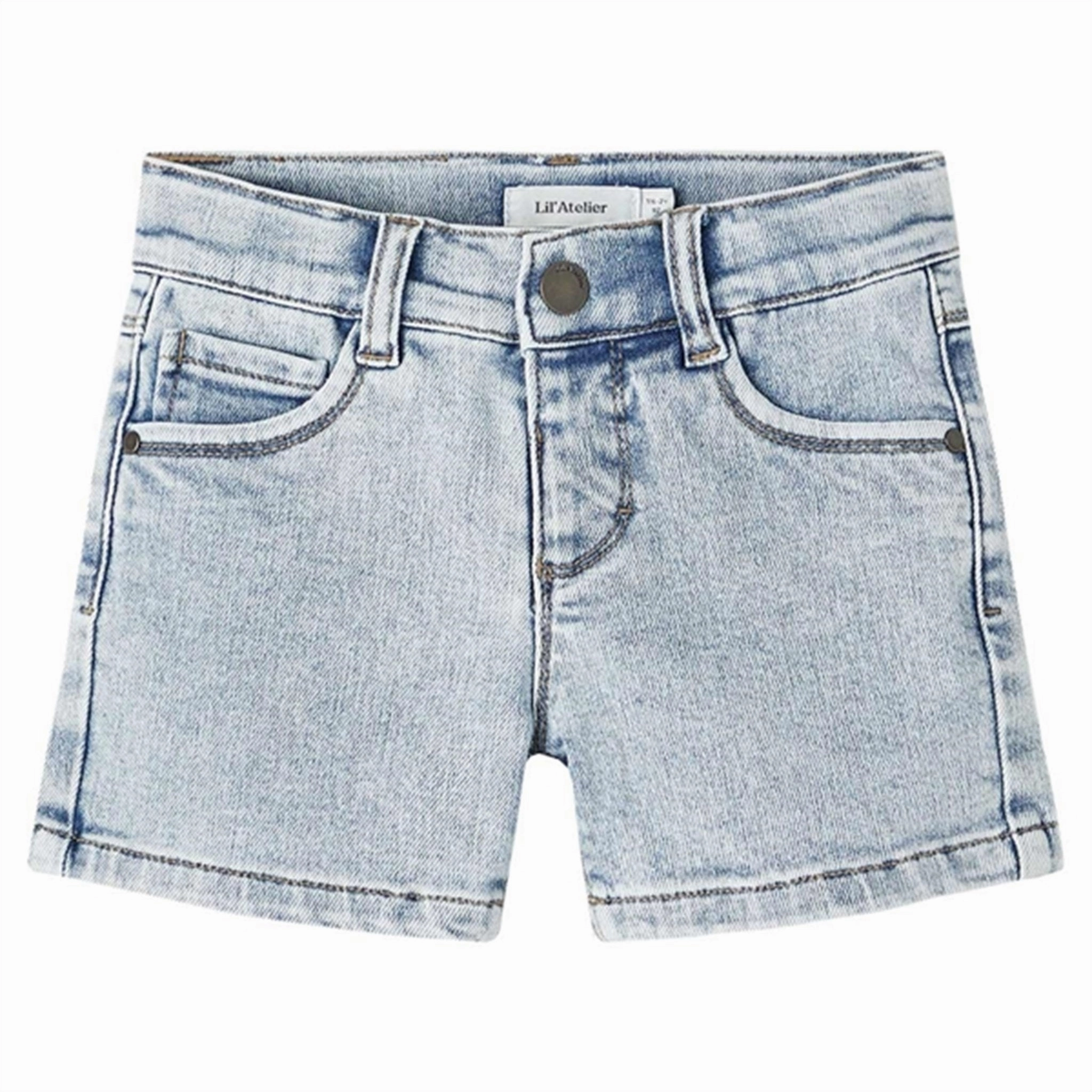 Lil'Atelier Light Blue Denim Ben Loose Denim Shorts Camping Gear young adults