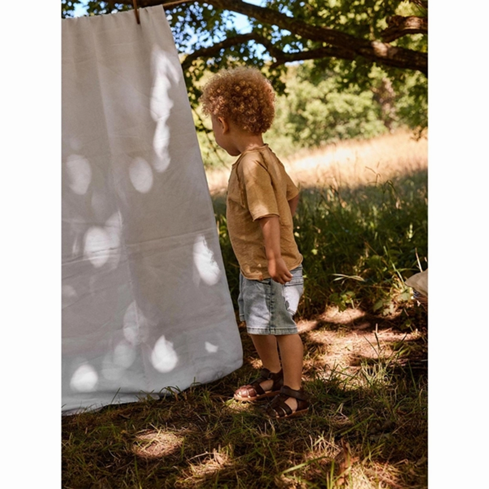 hypoallergenic material Low Profile Zipper Lil'Atelier Light Blue Denim Ben Loose Denim Shorts