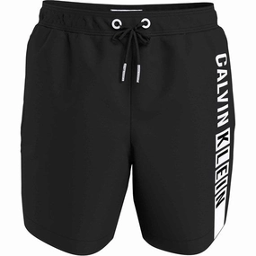 Anti Sand Pockets Subtle Glow Calvin Klein Medium Drawstring Swim Shorts Pvh Black