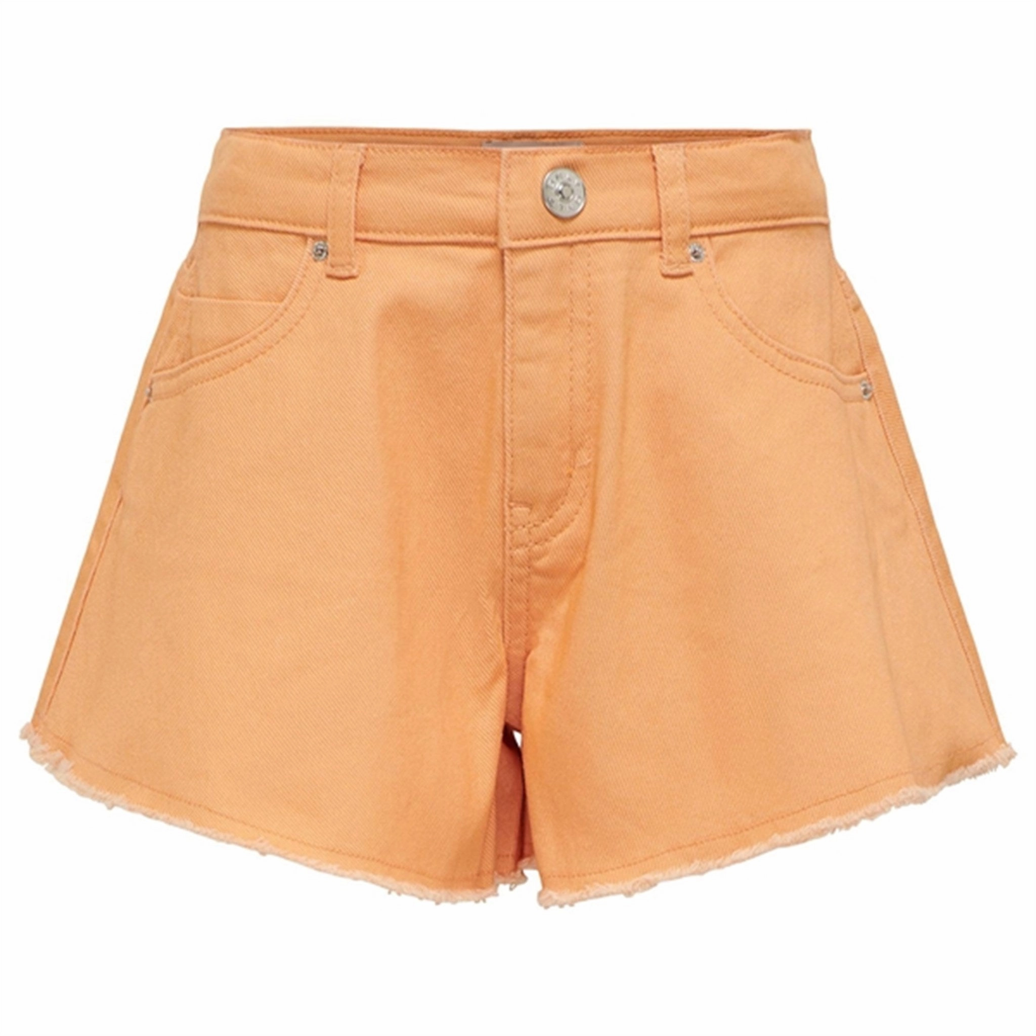 Kids ONLY Orange Chiffon Chiara Wave Shorts Chic Look Ventilated Mesh Panels