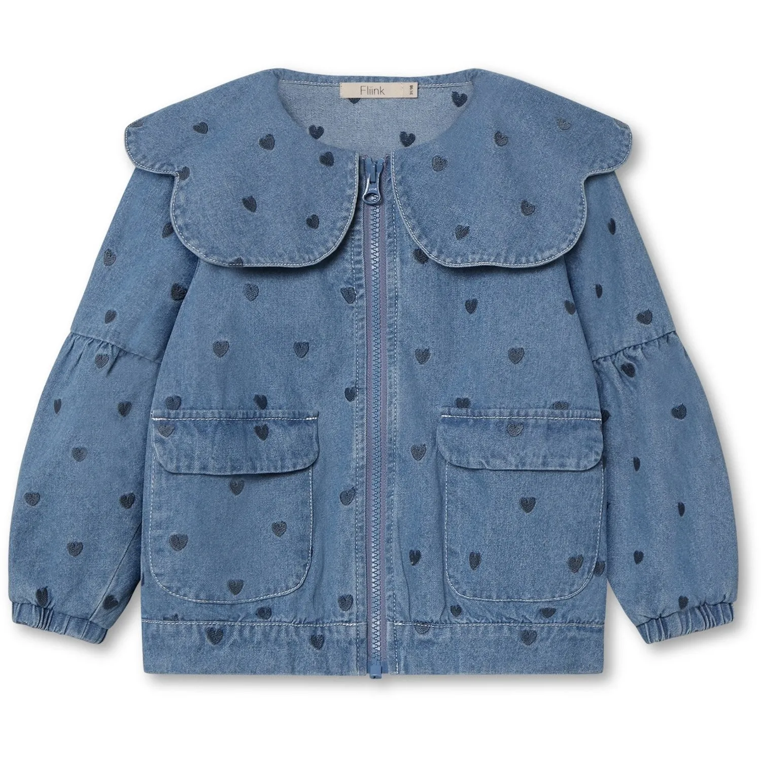 challenge Fliink Light Denim Blue Donna Denim Bomber Jacket