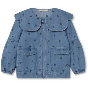 challenge Fliink Light Denim Blue Donna Denim Bomber Jacket